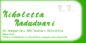 nikoletta nadudvari business card